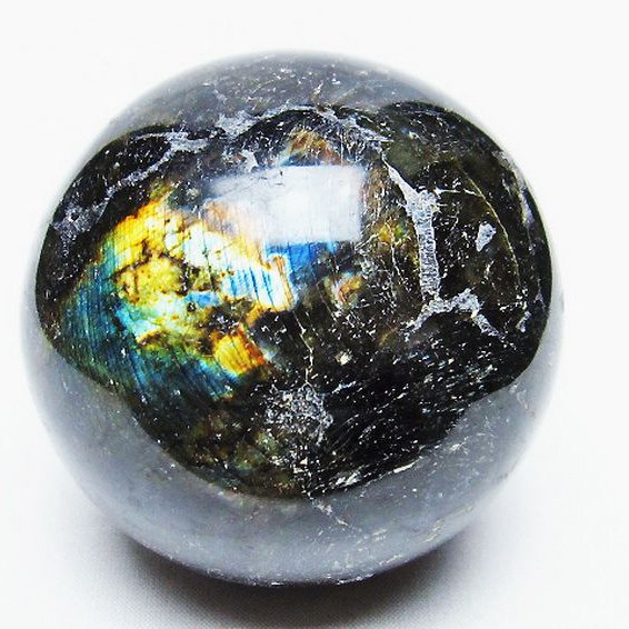 ラブラドライト 丸玉  74mm [T571-4481]