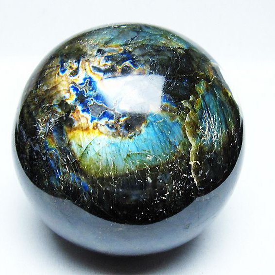 1.5Kg ラブラドライト 丸玉 103mm [T571-5065]