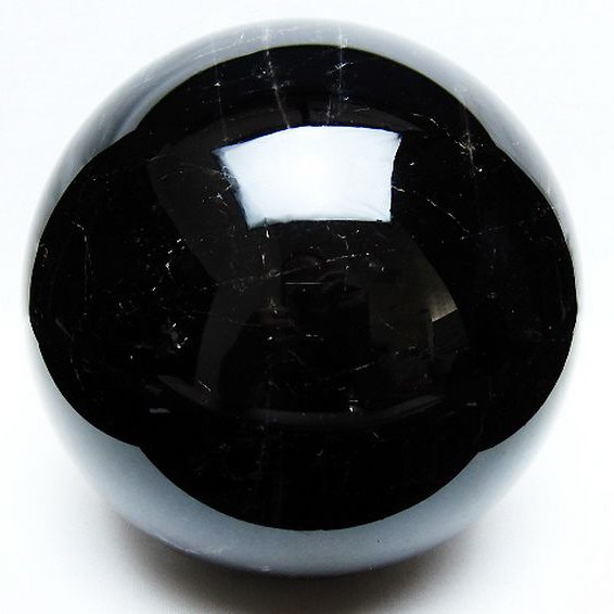 7.3Kg モリオン 純天然 黒水晶 丸玉 185mm [T572-10582]