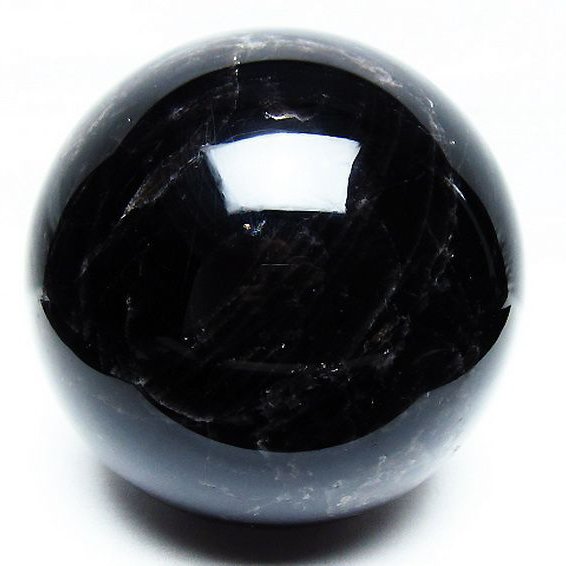 4Kg モリオン 純天然 黒水晶 丸玉 145mm [T572-10817]