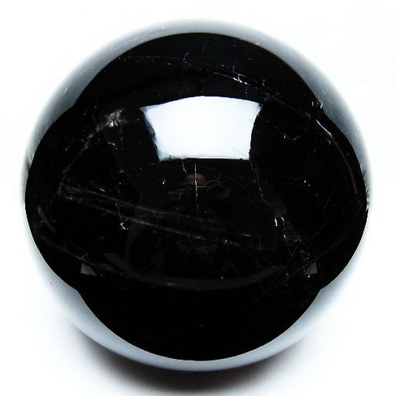 10.9Kg モリオン 純天然 黒水晶 丸玉 200mm [t572-10847]