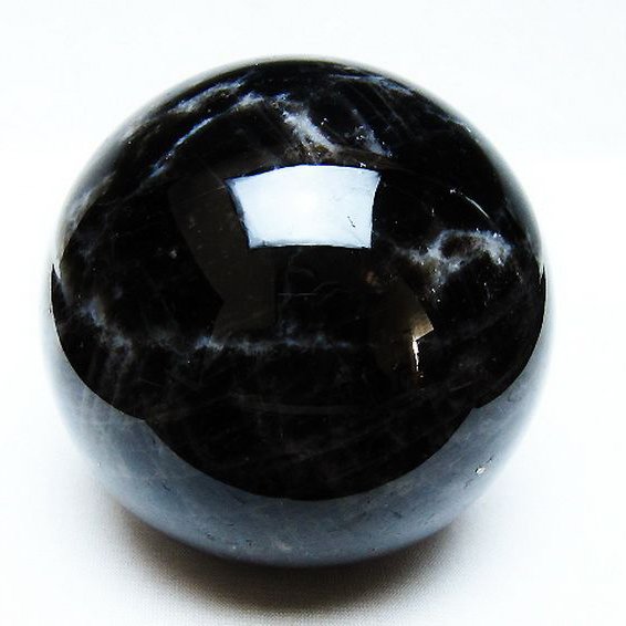 1.1Kg モリオン 純天然 黒水晶 丸玉 91mm [t572-11039]