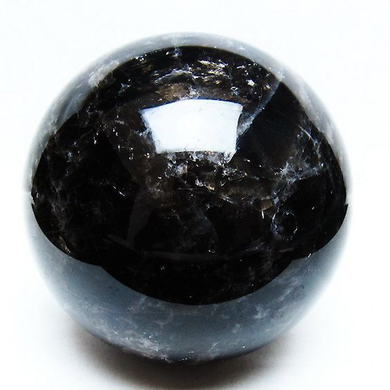 2.6Kg モリオン 純天然 黒水晶 丸玉 125mm [T572-11112]