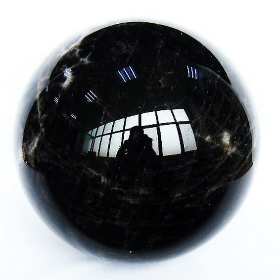 21.5Kg モリオン 純天然 黒水晶 丸玉 250mm 同梱不可 [t572-11155]