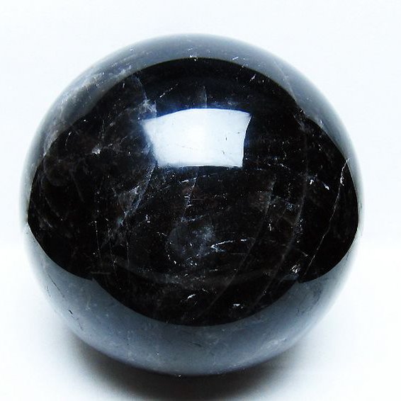 9.1Kg モリオン 純天然 黒水晶 丸玉 190mm [t572-11160]