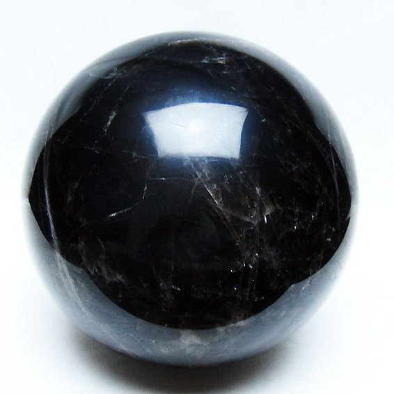 4.2Kg モリオン 純天然 黒水晶 丸玉 150mm [t572-11234]