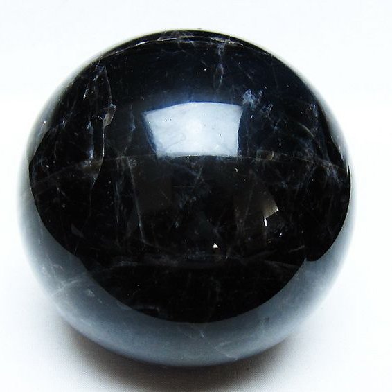 1.3Kg モリオン 純天然 黒水晶 丸玉 95mm [t572-11277]