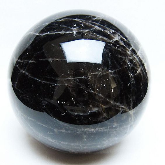 3.4Kg モリオン 純天然 黒水晶 丸玉 137mm [t572-11344]