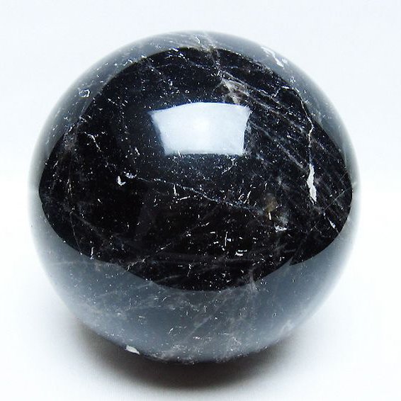 2.3Kg モリオン 純天然 黒水晶 丸玉 123mm [t572-11351]