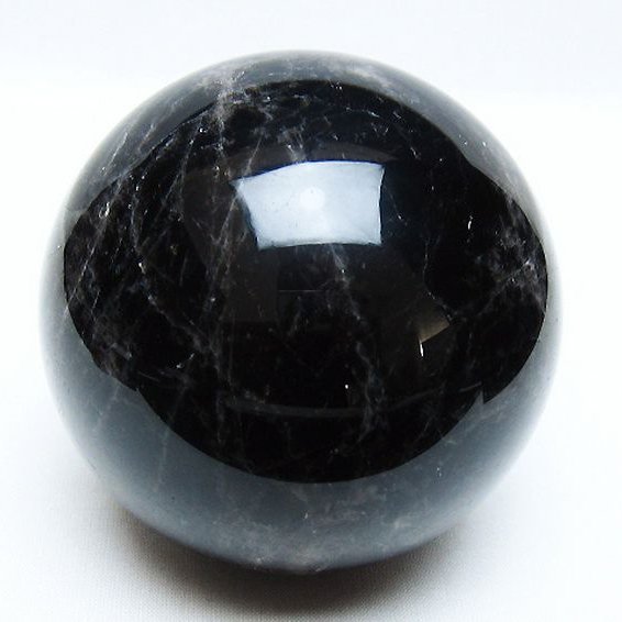 モリオン 純天然 黒水晶 丸玉 83mm [t572-11368]