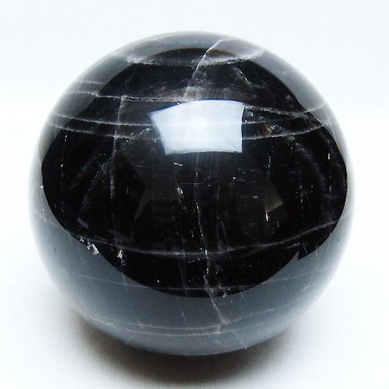 1.3Kg モリオン 純天然 黒水晶 丸玉 97mm [t572-11372]