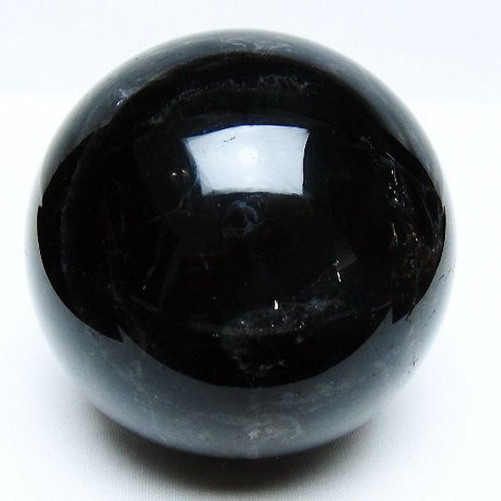 1.1Kg モリオン 純天然 黒水晶 丸玉 92mm [t572-11548]