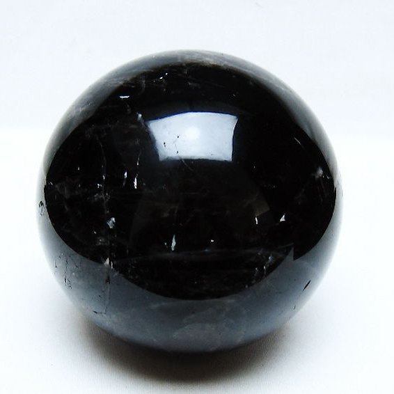 1.4Kg モリオン 純天然 黒水晶 丸玉 100mm [t572-11608]