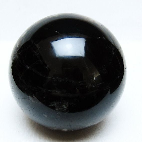 1.5Kg モリオン 純天然 黒水晶 丸玉 105mm [t572-11614]