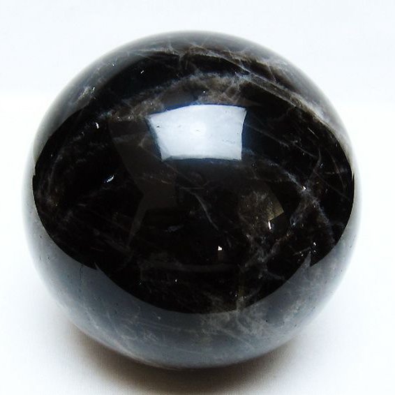 1.3Kg モリオン 純天然 黒水晶 丸玉 97mm [t572-11619]