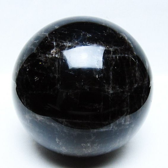 2.1Kg モリオン 純天然 黒水晶 丸玉 120mm [t572-11671]