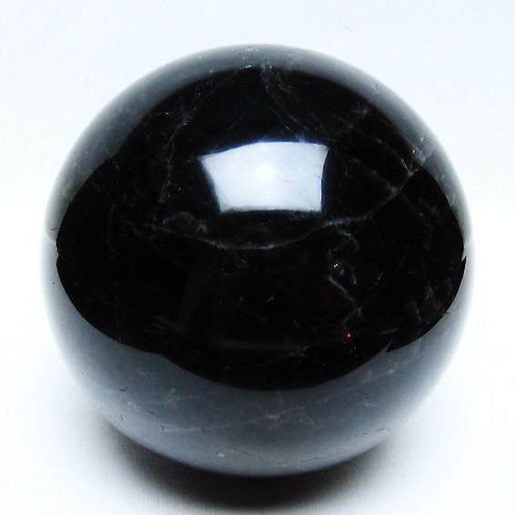 1.9Kg モリオン 純天然 黒水晶 丸玉 115mm [t572-11691]