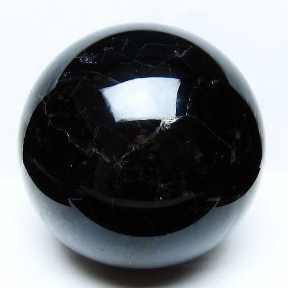 11.3Kg モリオン 純天然 黒水晶 丸玉 205mm [t572-11721]