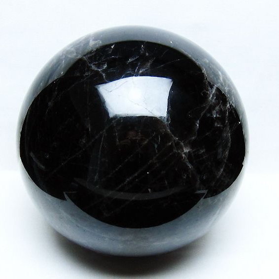 12.7Kg モリオン 純天然 黒水晶 丸玉 215mm [t572-11722]