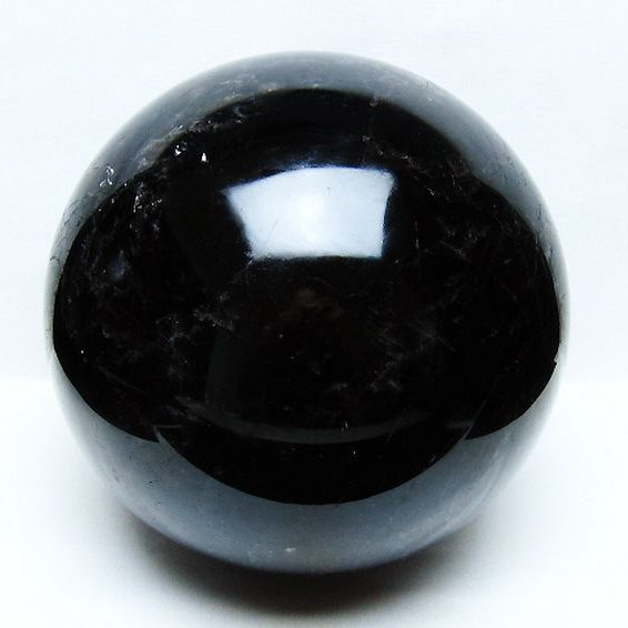 11.4Kg モリオン 純天然 黒水晶 丸玉 205mm [t572-11728]