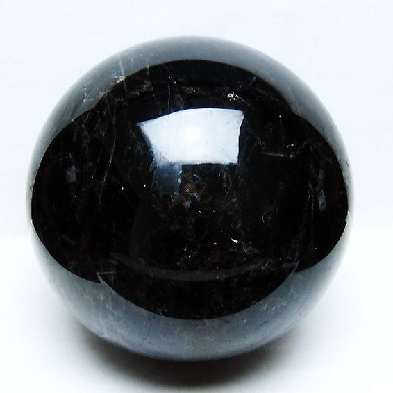 10.7Kg モリオン 純天然 黒水晶 丸玉 200mm [t572-11731]