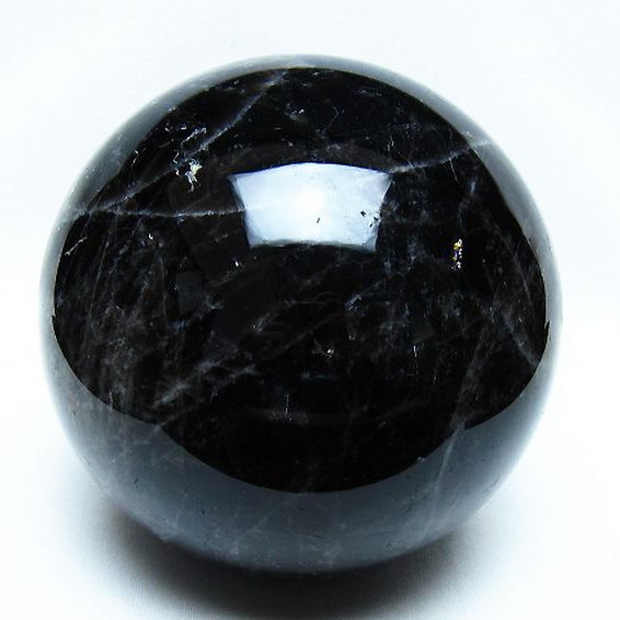 2.8Kg モリオン 純天然 黒水晶 丸玉 130mm [t572-11851]