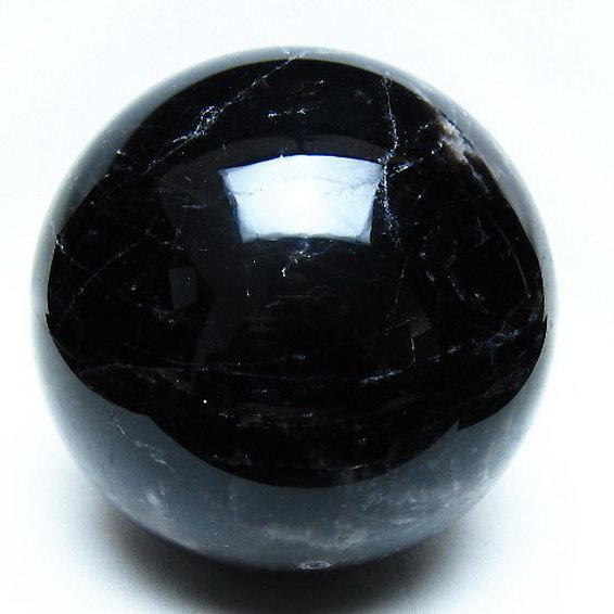 2.9Kg モリオン 純天然 黒水晶 丸玉 130mm [t572-11852]