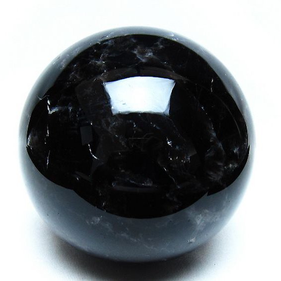 2.1Kg モリオン 純天然 黒水晶 丸玉 120mm [t572-11860]