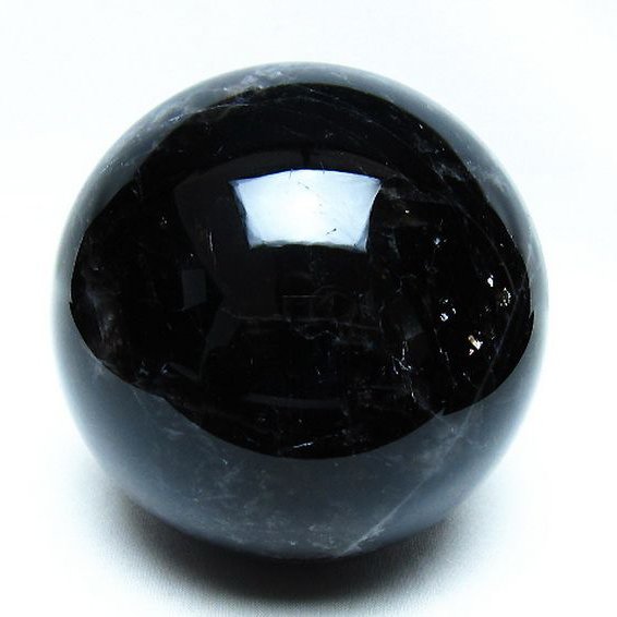 1.5Kg モリオン 純天然 黒水晶 丸玉 107mm [t572-11867]