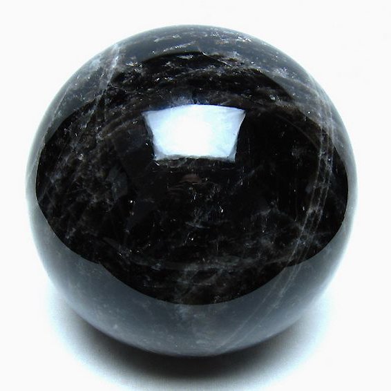 4.9Kg モリオン 純天然 黒水晶 丸玉 157mm [t572-11891]