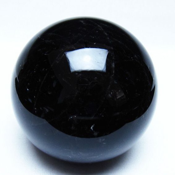 1Kg モリオン 純天然 黒水晶 丸玉 89mm [t572-11937]