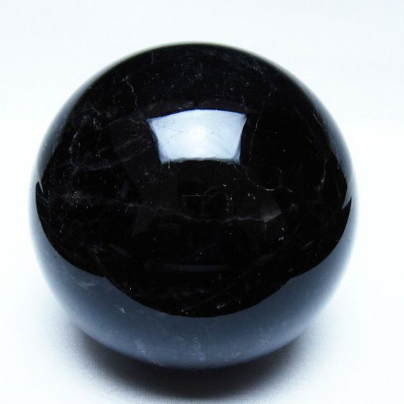 1.3Kg モリオン 純天然 黒水晶 丸玉 98mm [t572-11941]