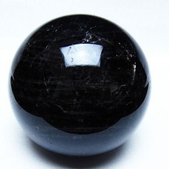 1.5Kg モリオン 純天然 黒水晶 丸玉 105mm [t572-11950]