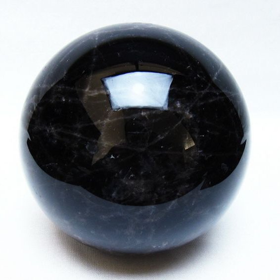 2Kg モリオン 純天然 黒水晶 丸玉 117mm [t572-12036]