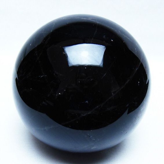 2Kg モリオン 純天然 黒水晶 丸玉 117mm [t572-12055]