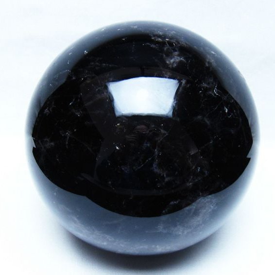5.4Kg モリオン 純天然 黒水晶 丸玉 160mm [t572-12068]