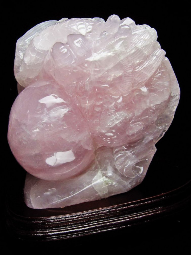 5.8Kg ローズクオーツ極上龍 置物[T583-804]