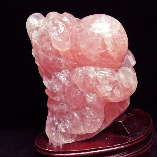 2.7Kg ローズクォーツ 手彫り 龍[T583-975]