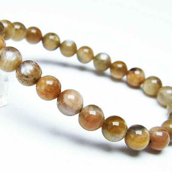 オレンジムーンストーン ブレスレット 7mm [T597-3462]