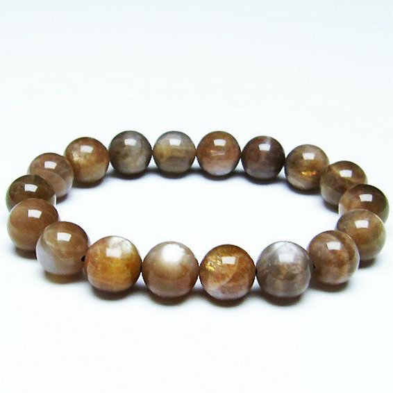 オレンジムーンストーン  ブレスレット 12mm [T597-3504]