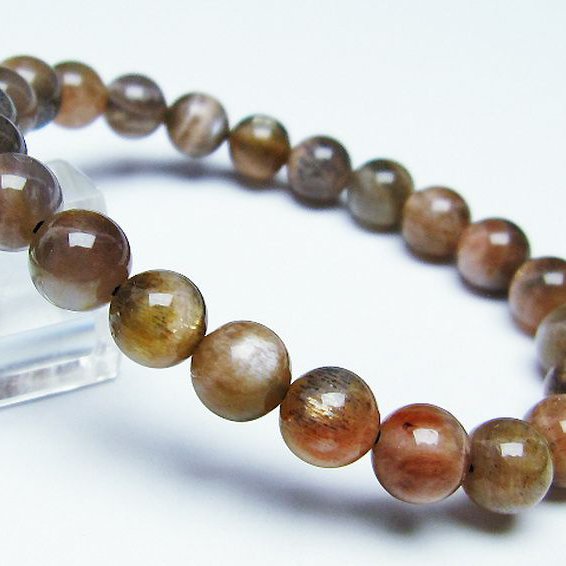 オレンジムーンストーン ブレスレット 8mm [T597-3680]