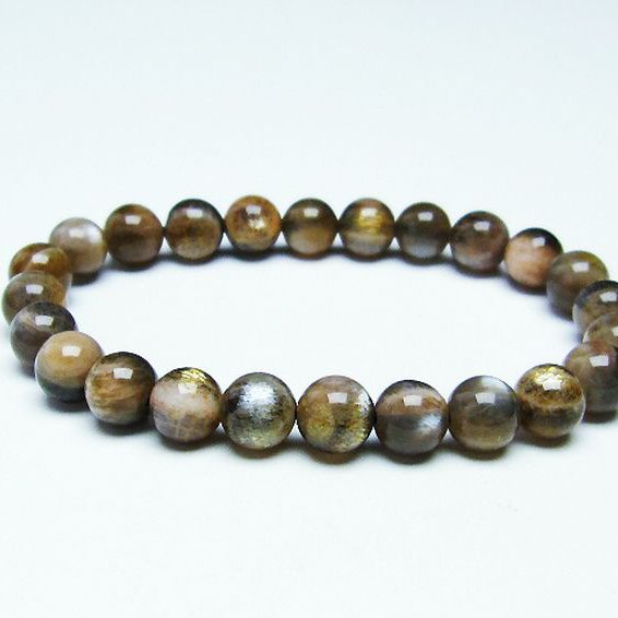 オレンジムーンストーン ブレスレット 8mm [T597-3686]