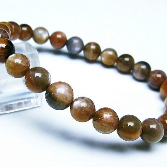 オレンジムーンストーン ブレスレット 7mm [T597-3814]