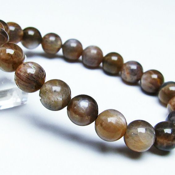 オレンジムーンストーン ブレスレット 9mm [T597-3826]