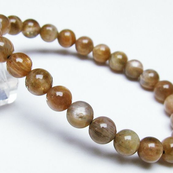 オレンジムーンストーン ブレスレット 7mm [T597-3918]