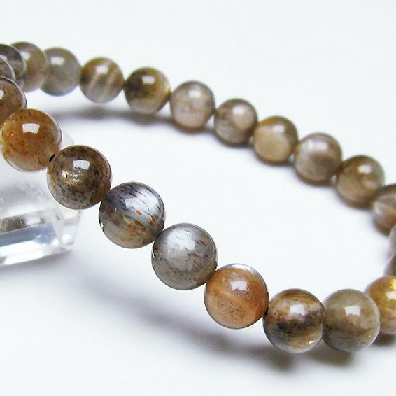 オレンジムーンストーン ブレスレット 8mm [T597-3919]