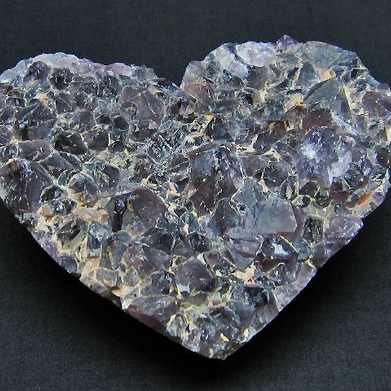 ファーデンクォーツ ハート 置物 [t602-1934]