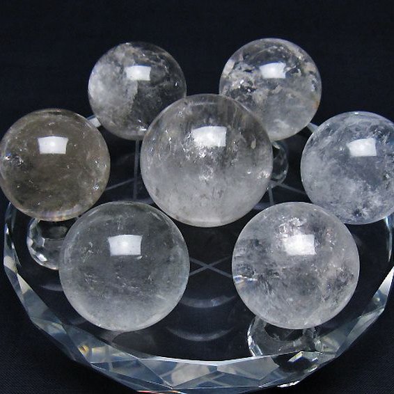 ヒマラヤ水晶 丸玉 七星陣 32mm [t602-2516]