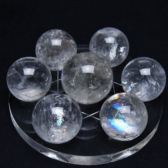 ヒマラヤ水晶 丸玉 七星陣 26mm [t602-2608]