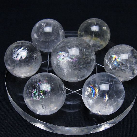 ヒマラヤ水晶 丸玉 七星陣 25mm [t602-2613]